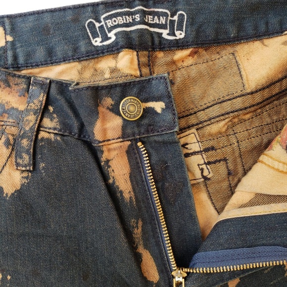 New ROBIN'S JEAN Straight Coated/Waxed Jeans sz 42 - Picture 5 of 8